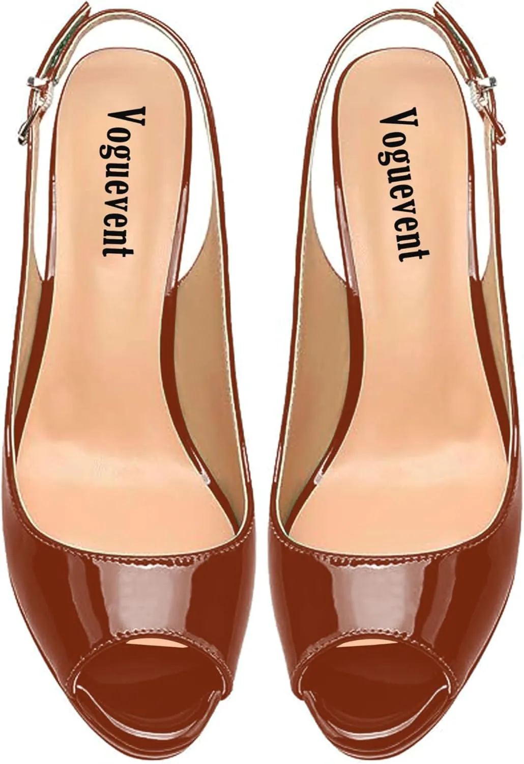 Women's High Heels Platform Peep Toe Pumps Stiletto Heel Slingback Party Dress Office Fashion Shoes Patent Leather Sandal Pumps