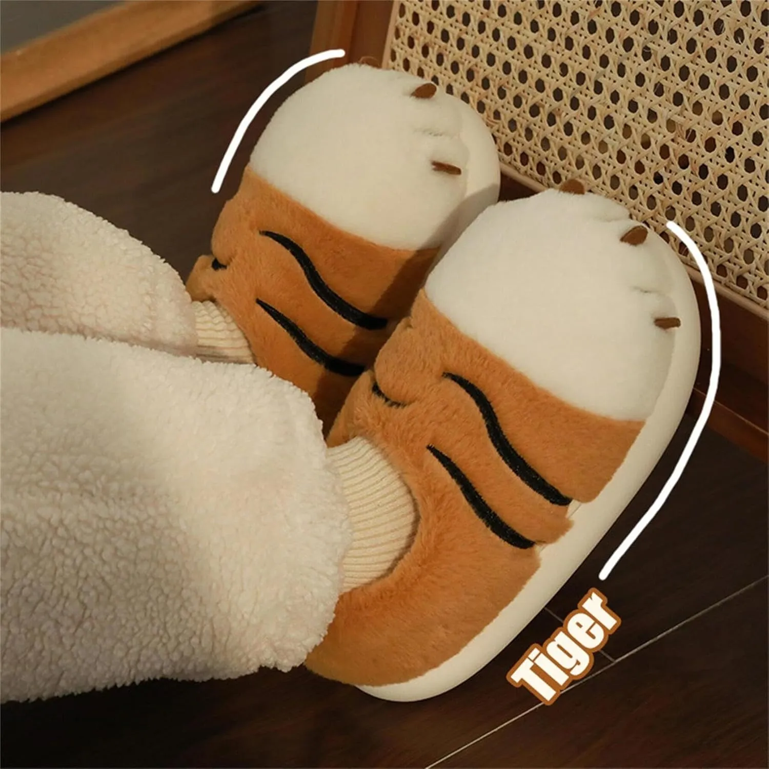 Women's Pig & Cow Animal Slippers - Soft Plush Cotton Winter Warm House Shoes