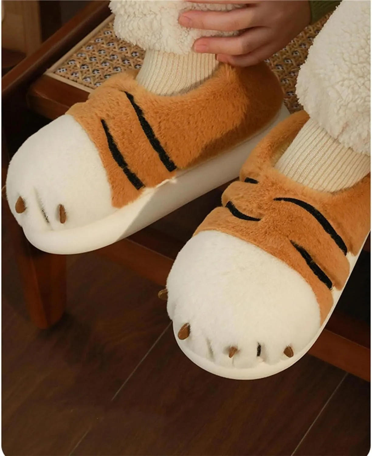 Women's Pig & Cow Animal Slippers - Soft Plush Cotton Winter Warm House Shoes