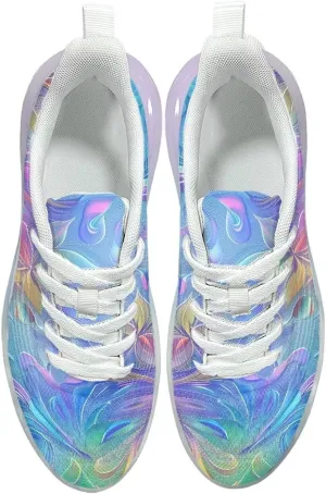 Women's Rainbow Sneaker Cozy Lightweight Air Cushion Footwear Travel Sneaker Breathable Anti-Slip Walking Shoes for Women US 6-11