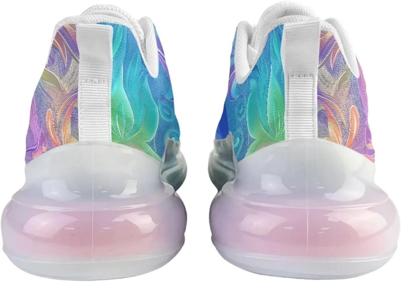 Women's Rainbow Sneaker Cozy Lightweight Air Cushion Footwear Travel Sneaker Breathable Anti-Slip Walking Shoes for Women US 6-11