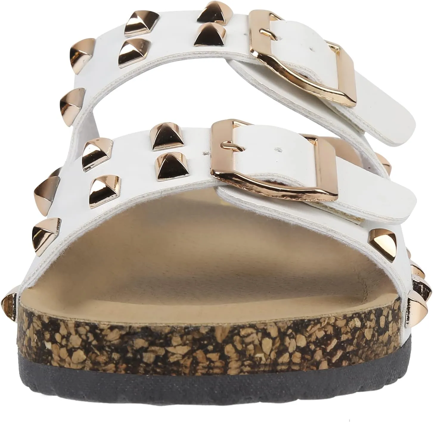 Women's Sandals,Cork Footbed Slide Sandal with Comfortable Arch Support And Buckle Adjustable Strap