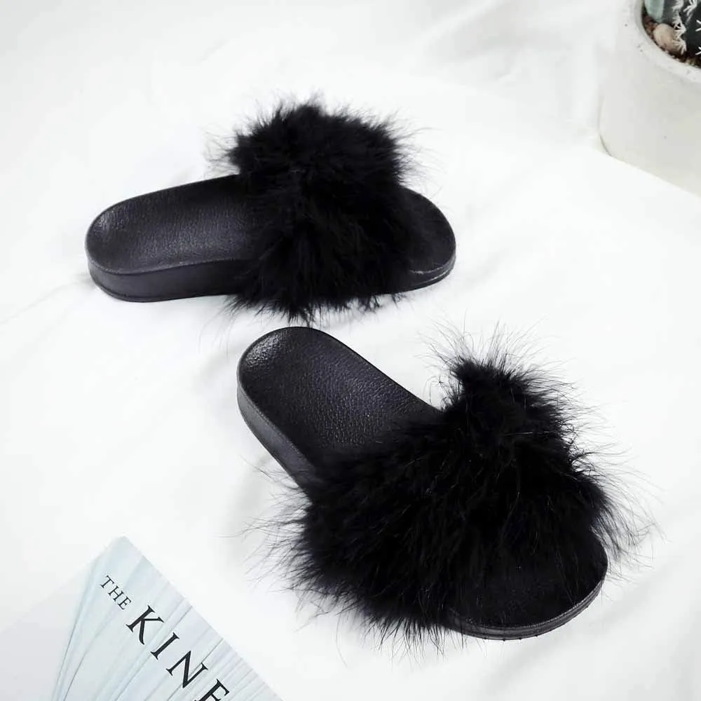 Women's Slippers Sliders for Women Slippers Soft Winter Warm Home Slipper Fashion Faux Flops Shoes Fluffy Woman Indoor Outdoor Sandals