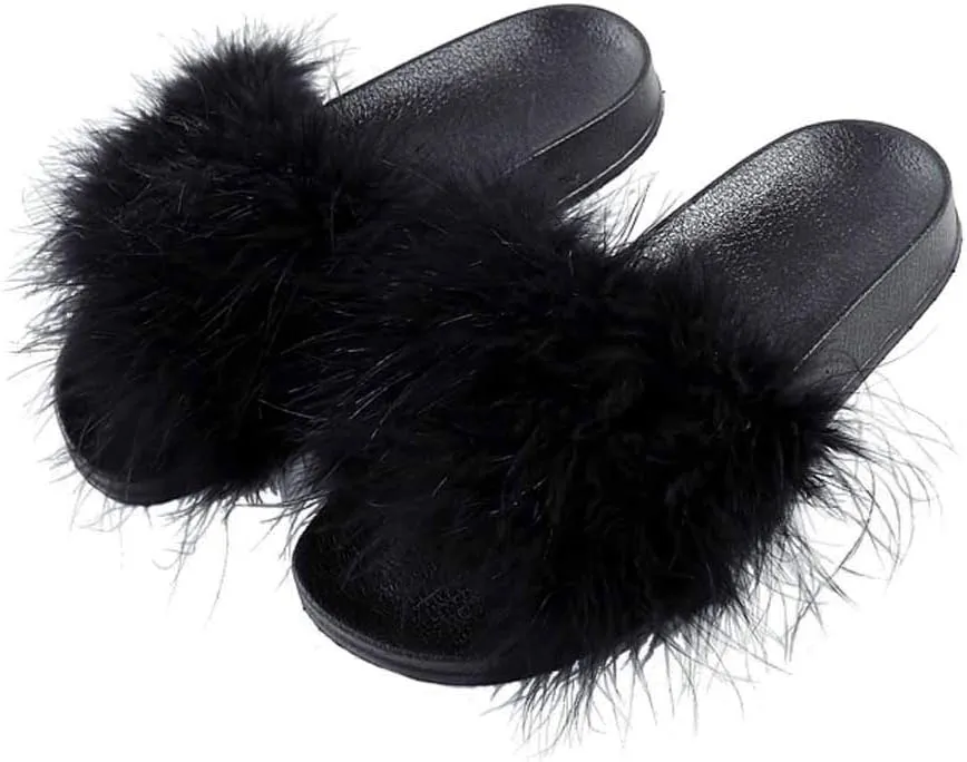 Women's Slippers Sliders for Women Slippers Soft Winter Warm Home Slipper Fashion Faux Flops Shoes Fluffy Woman Indoor Outdoor Sandals