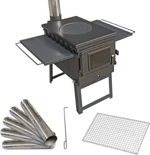 Wood Stove Carrying Case,Portable Wood Burning Camping Stove,Hot Tent Stove with Chimney Pipes Stainless Steel,for Home Heating Outdoor Hiking Picnic BBQ (Color : Steel)