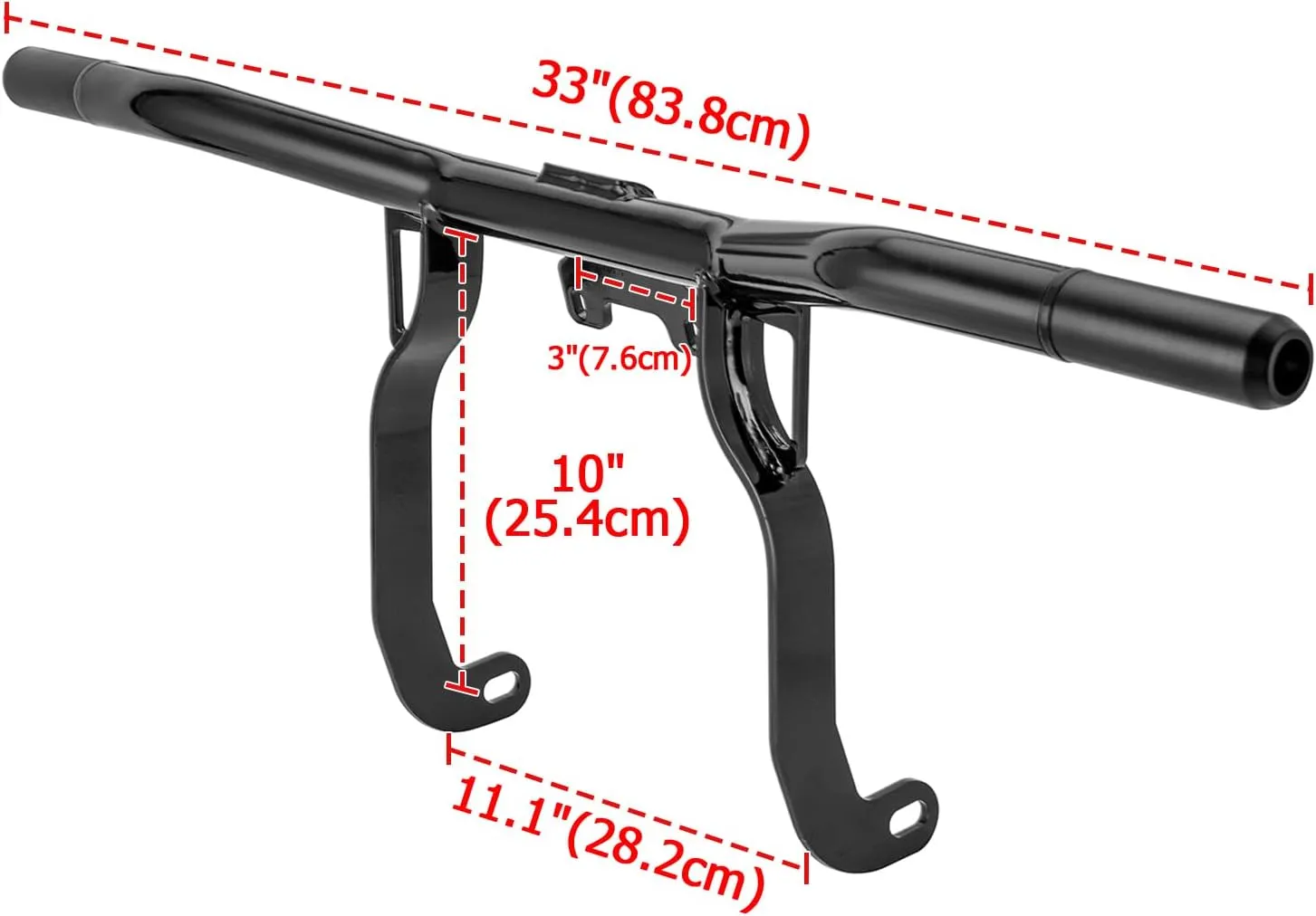 Wsays Front Engine Guard Flat-Out Highway Crash Bar Compatible with Harley Touring Street Road Electra Glide Road King 2014-2023 Models (Gloss Black)