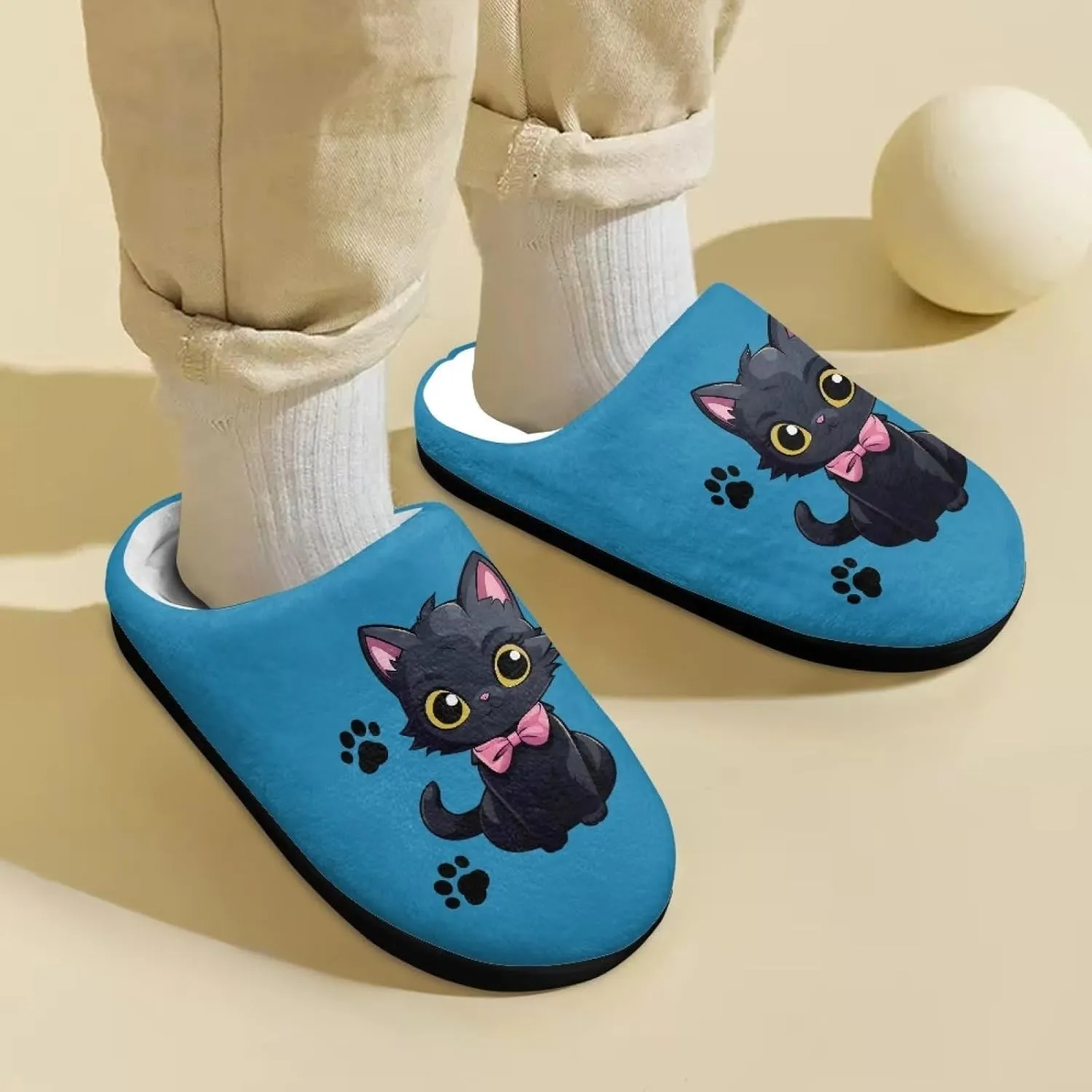 Xpyiqun Kids Slippers Fuzzy House Shoes for Girls Boys Soft Plush Home Slipper Bathroom Spa Shoe 9-14.5