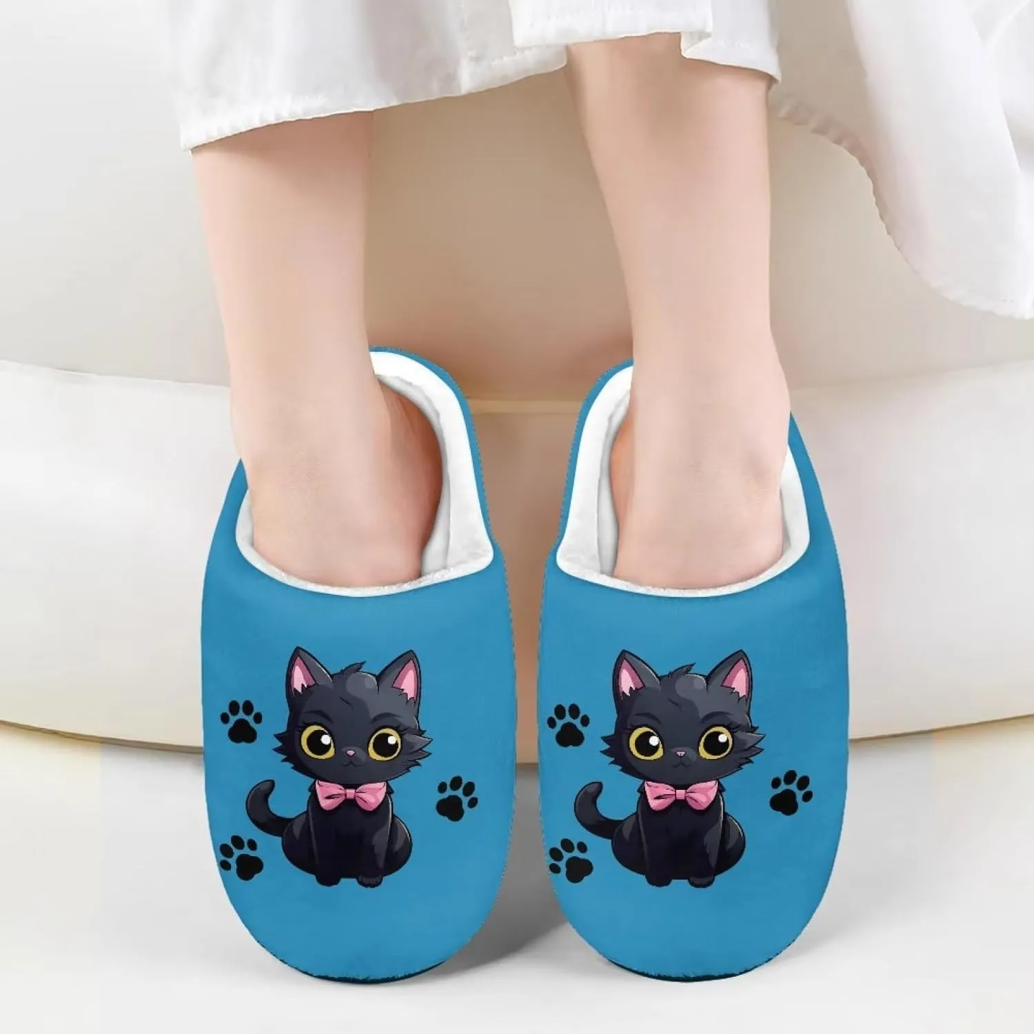 Xpyiqun Kids Slippers Fuzzy House Shoes for Girls Boys Soft Plush Home Slipper Bathroom Spa Shoe 9-14.5