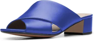YDN Women Cross Strap Block Heeled Clog Mules Slip On Slide Sandals Summer Fashion Slipper Shoes
