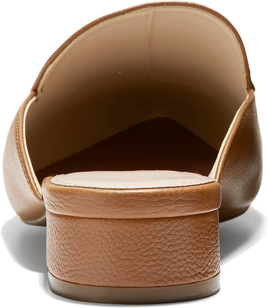 YDN Women Low Heel Comfort Mules Slip on Backless Sandals Pointed Toe Flats Loafers Slide Slipper Easy Walking Shoes