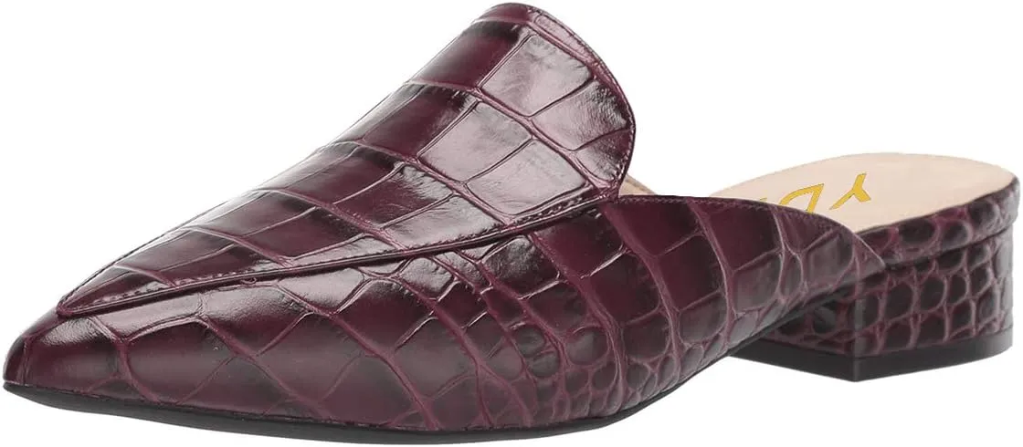 YDN Women Low Heel Comfort Mules Slip on Backless Sandals Pointed Toe Flats Loafers Slide Slipper Easy Walking Shoes