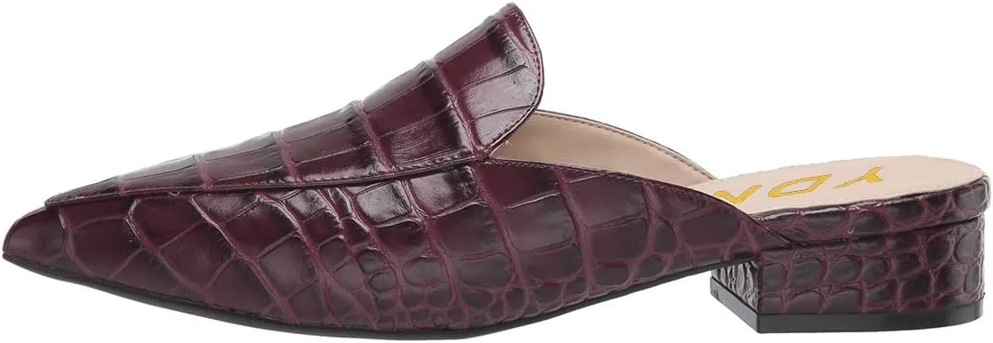 YDN Women Low Heel Comfort Mules Slip on Backless Sandals Pointed Toe Flats Loafers Slide Slipper Easy Walking Shoes