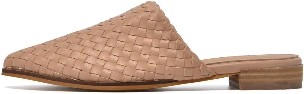 YDN Women Low Heel Mules Slip On Flats Loafers Pointy Toe Clogs Slide Slipper Shoe Size 4-15 US