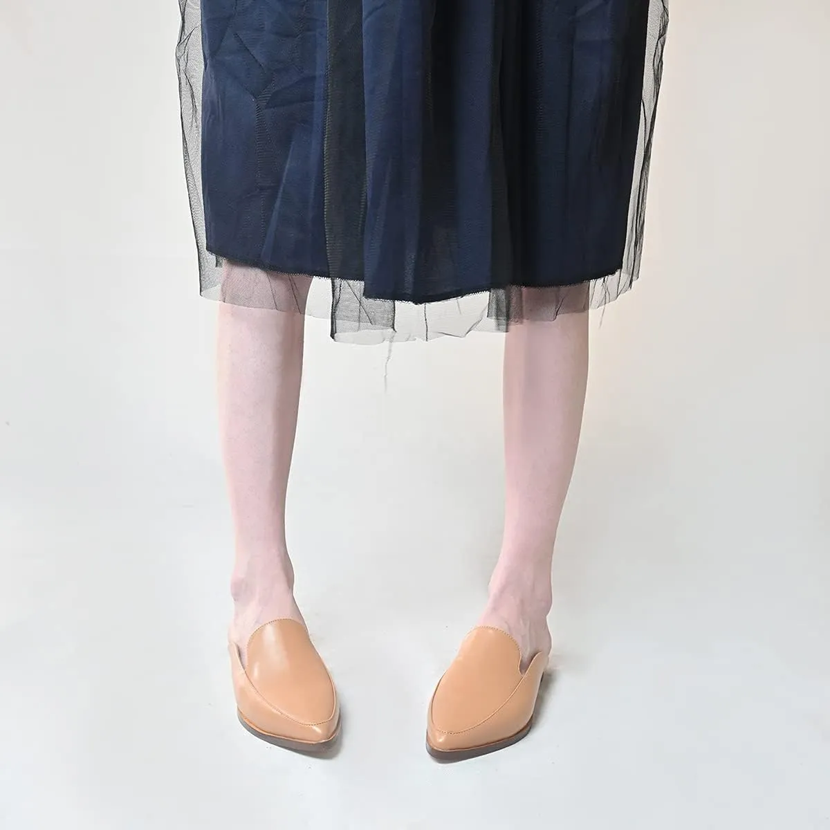 YDN Women Low Heel Mules Slip On Flats Loafers Pointy Toe Clogs Slide Slipper Shoe Size 4-15 US