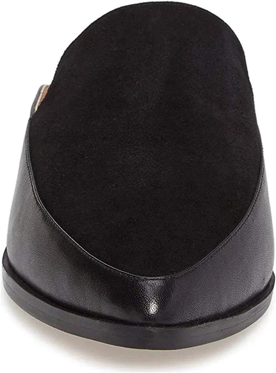 YDN Women Low Heel Mules Slip On Flats Loafers Pointy Toe Clogs Slide Slipper Shoe Size 4-15 US