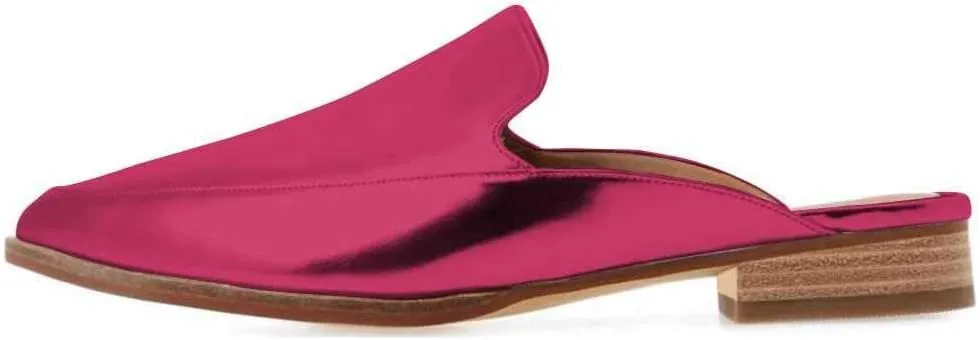YDN Women Low Heel Mules Slip On Flats Loafers Pointy Toe Clogs Slide Slipper Shoe Size 4-15 US