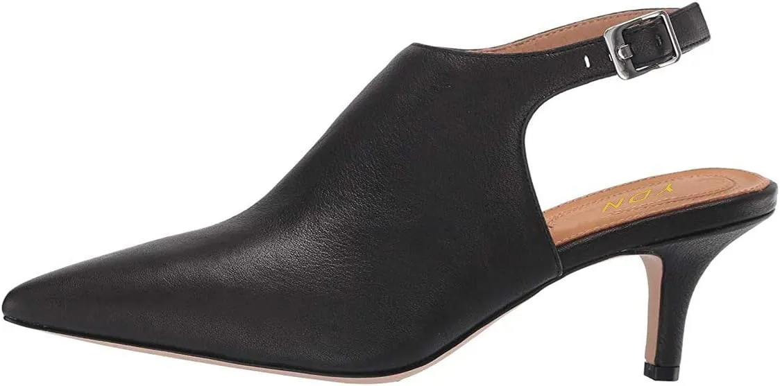 YDN Women Pointed Toe Cone High Heels Slingback Booties Ankle Strap Faux Suede Buckle Party Dress Sandal Size 4-15 US