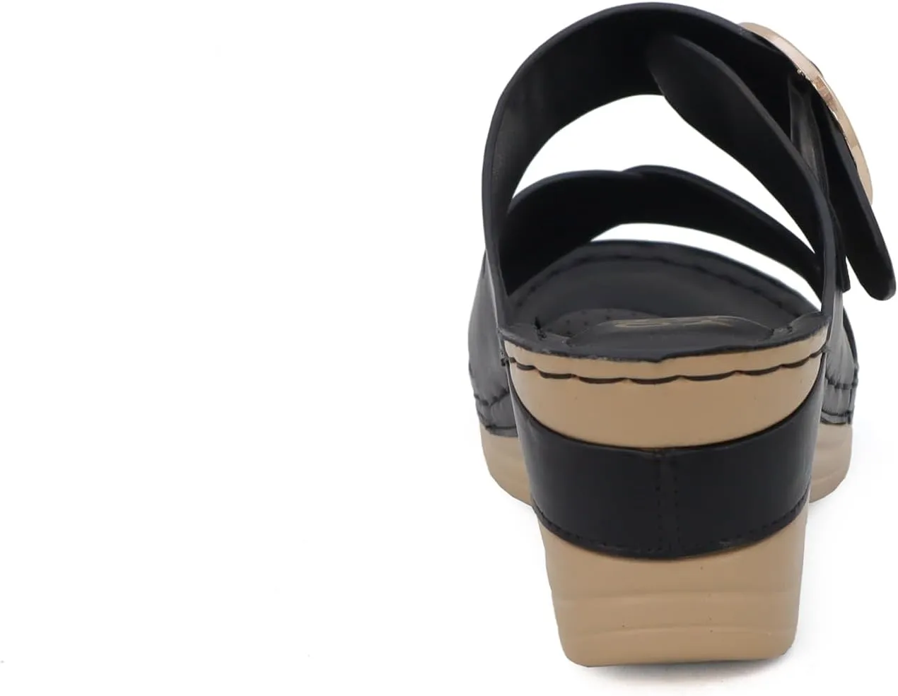 YOKI IRENA Women’s Slides Comfort Wedge Sandals with Crisscross Upper & Buckle, Dressy Sandals Women, Wedge Sandals for Women, Women's Sandals Comfortable, Summer Sandals