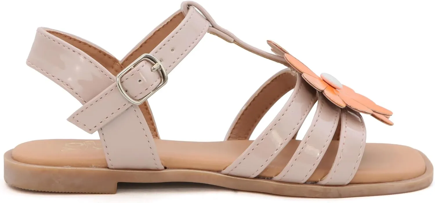 YOKI PAMELA-40Y Girls Sandals with Elegant Flower Detail, Girls Summer Sandals