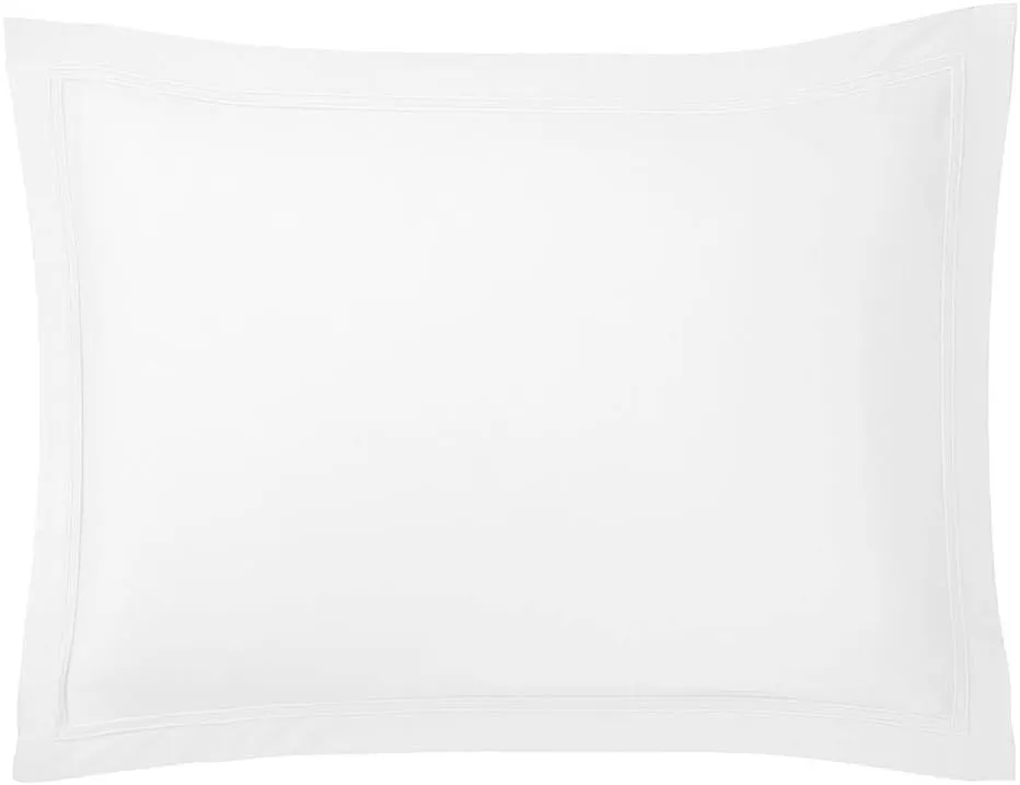 Yves Delorme - Triomphe Blanc (White) King Sham (Single) - Luxury Sham (Single) from France.