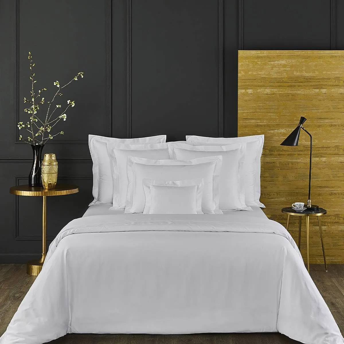 Yves Delorme - Triomphe Blanc (White) King Sham (Single) - Luxury Sham (Single) from France.