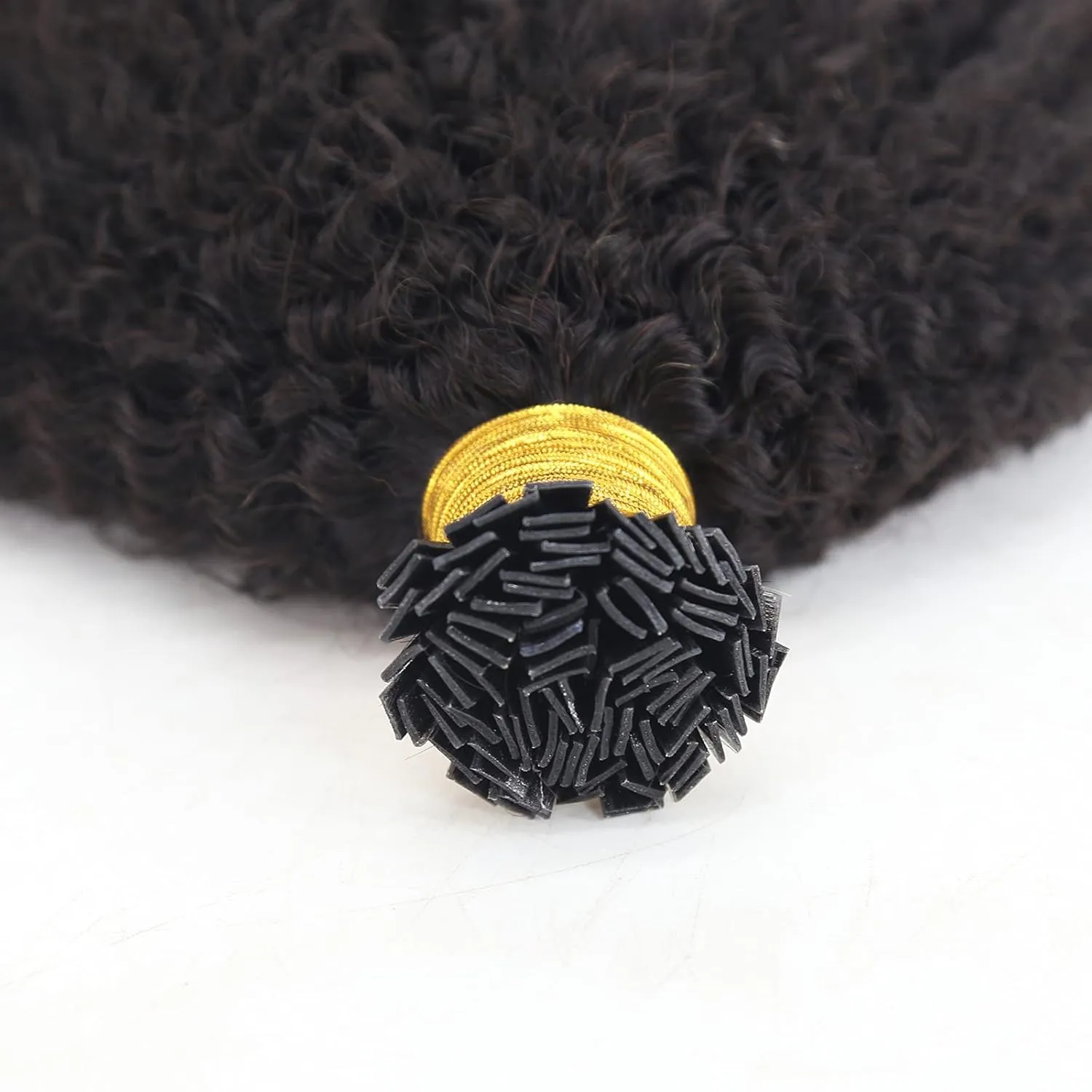 ZigZag Hair Afro Kinky Curly Flat Tip Human Hair Extensions 4B 4C Flat Tip Keratin Hair Extensions 100strands Hair Extensions Fusion Human Hair Natural Color (4B 4C, 16 Inch)